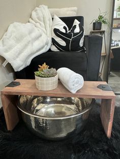 over the pedicure bowl foot rest. Fits perfectly over the Noel Asmar hammered pedicure bowl. completely customizable, stain, and hardware * footrest only Pedicure Chair Ideas, Pedicure Station Ideas, Massage Room Design, Nail Organization, Pedicure Bowls, Nail Room Ideas, Pedicure Station, Diy Pedicure, Diy Bowl