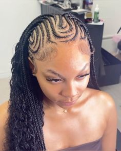 Braids For Birthday Black Women, Boho Braids Cornrows, Cute Summer Braids, Styling Braids, Cornrows Hair, Braids Inspiration, Hair Braid Designs, Braids Summer