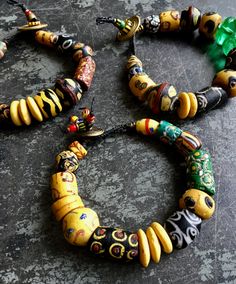 Funky Frog Bracelets with Old Trade Beads African Inspired Jewelry Diy, African Beads Bracelets Handmade, African Bracelets Handmade, Beaded African Bracelets, Funky Bracelets, Traditional Beads African, African Trade Bead Jewelry