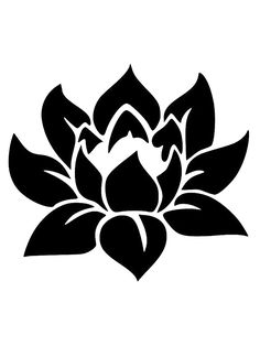 a black and white image of a flower with leaves on the petals, which is drawn in