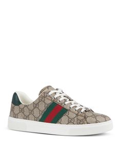 Gucci Women's Ace Low Top Lace Up Sneakers Luxury Gucci Sneakers, Luxury Gucci Sneakers With Embroidered Logo, Gucci Designer Sneakers With Embroidered Logo, Designer Gucci Sneakers With Embroidered Logo, Gucci Women, Buy Gucci, Brown Sneakers, Lace Up Sneakers, Women Sneakers