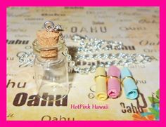 DIY Message in a Bottle Classic Empty Charm Bottle Necklace Silver Plated USA #HotPinkHawaii #Charm Necklace Silver