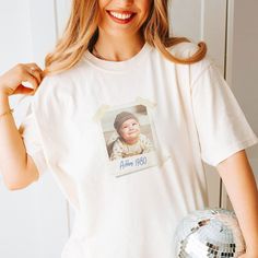 ❤️ Hi there! Thank you for stopping by and checking out our store! Explore our collection of custom photo shirts, infused with a retro or vintage effect, perfect for gifting to family, besties, or couples. Each shirt is a personalized masterpiece, capturing cherished memories on high-quality fabric. Ideal for birthdays, anniversaries, or any special occasion, these unique tees evoke nostalgia with their retro Polaroid photo designs. Give the gift of cherished memories with our custom photo shirt Vintage White T-shirt For Birthday, Retro White T-shirt For Birthday, Vintage Short Sleeve Tops For Gift, Vintage Short Sleeve Tops For Birthday, Retro White Top For Birthday, Vintage White T-shirt As Gift, Vintage Crew Neck Top As Gift, Vintage Screen Print Tops For Gift, Vintage Screen Print Tops As Gift