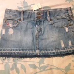 Girls Denim Mini Skirt From Abercrombie. Size 14 Girls. 10 Inches In Length. Nwt Denim Skirt Mini, Obx Dr, Dr Wardrobe, Girls Denim Skirts, Mini Jean Skirt, Easy Diy Clothes, Abercrombie Girls, Y2k Girls, Short Jean Skirt