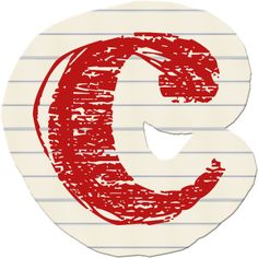 the letter c is drawn with red ink on lined paper, and it appears to be made out of crayon pencils