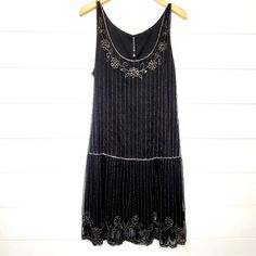 Art Deco Style Flapper, 20’s Dress. New With Tags. Stretch Material. See Measurements. Comes. With Extra Beads Black Fringe Flapper Dress, 1920s Inspired Dresses, Black Flapper Dress, Beaded Flapper Dress, Bianca Dress, Gatsby Dress, Black Dress Formal, New Years Dress, 1920s Dress