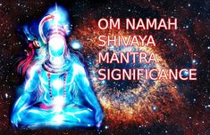 the words om namah sit in front of an image of a person sitting on top of