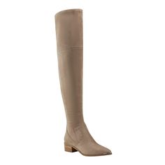 PRICES MAY VARY. Make a statement in the Yaki dress boots. This boot features a mid block heel, over the knee silhouette and a stylish pointy toe. These boots are anything but boring! Marc Fisher LTD is casual luxe footwear in coveted silhouettes and rich materials to wear on repeat. Pointed Toe Zip Closure Imported 1.57" Heel Height Suede Flat Knee High Boots, Luxury Knee-high Wedge Boots For Fall, Luxury Medium Width Knee-high Boots, Taupe Over Knee Boots, Womans Knee High Riding Boots, Cream Knee High Boots Black Dress, Luxury Knee-high Boots For Formal Fall Occasions, Luxury Fitted Wedge Boots For Fall, Suede Leggings Tall Boots