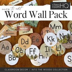 the word wall pack includes several different types of letters and numbers, including one for each letter