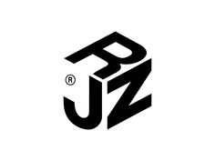 the logo for jz is shown in black and white