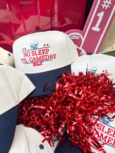 NO SLEEP TILL GAMEDAY!!!!! Wear this everyday while leading up to the game or on gameday while repping for your favorite team! Red embroidery on a navy hat with drinks! adjustable snapback closure Ships immediately unless on preorder! Baseball Cap For Tailgating During Baseball Season, Navy Snapback Hat For Game Day, Baseball Cap For Tailgating And Baseball Season, Game Day Sports Fan Snapback Hat, Snapback Hat For Game Day Sports Fans, Sports Fan Snapback Hat For Game Day, Game Day Snapback Hat With Team Spirit, Vintage Trucker Hat, Navy Hat