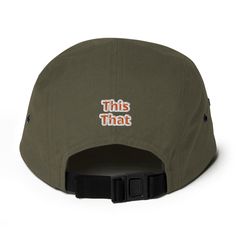 The Word This That Five Panel cap is a camper style and has a low profile and nylon strap clip closure. Comfortable and classic! • 100% cotton • Soft-structured • Five panel • Low profile • Metal eyelets • Nylon strap clip closure Five Panel Cap, Let Us Pray, Five Panel, Classic Hats, Low Profile, Black And Navy, Baseball Hats, Black