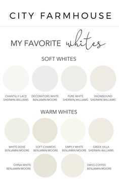 the color scheme for my favorite whitess soft whites and warm whitess is shown in white