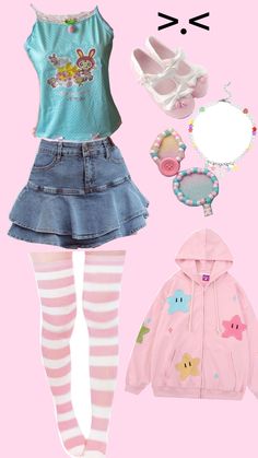 Cutecore Outfit Ideas, Cutecore Outfit, Cutecore Clothes, Kawaii Outfit Ideas, Kawaii Outfits, Kawaii Outfit, Clothing Board, Space Outfit, Harajuku Outfits