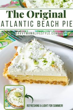 the original atlantic beach pie recipe on a white plate