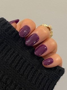 Pourple Nails, Trendy Nails Autumn 2024, Light Plum Nails, Purple Maroon Nails, Winter Solid Color Nails, Eggplant Color Nails, South Africa Nails, Deep Autumn Nail Colors, Dark Purple Nails Aesthetic