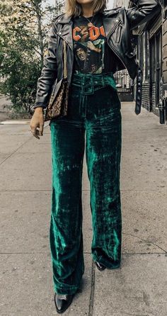 00s Mode, Pastel Outfit, Zoe Kravitz, Rock Punk, Looks Street Style, Hozier, Velvet Pants, Fashion Week Street Style, 가을 패션