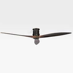 a ceiling fan with two blades on it's sides and a light fixture in the middle