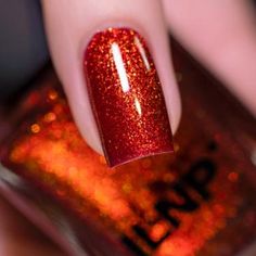 ILNP Penny - Red Copper Shimmer Nail Polish, #AD, ##Polish, #ADVERTISEMENT, #Nail, #Shimmer, #Copper Orange Nail Polish, Orange Nail, Shimmer Nail Polish, Nagellack Trends, Nail Shimmer, Lady Fingers, Thanksgiving Nails, Red Nail, Festival Nails