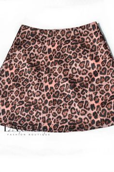 Lasaky - Elegant High-Waisted Satin Mini Skirt – Luxurious Floral Print with Pink Leopard Motif Satin Mini Skirt, Umbrella Skirt, Prints Fabric, Floral Mini Skirt, Pink Leopard, Leopard Pattern, Types Of Skirts, Skirt Length, Fashion Boutique