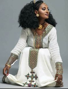 Eritrean Clothing, Outfits Traditional, Ethiopian Wedding, Ethiopian Clothing, Ethiopian Traditional Dress, Egyptian Fashion