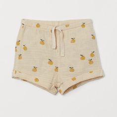 Baby Exclusive. Shorts In A Soft Cotton Weave With An Elasticated Drawstring Waist And Sewn-In Turn-Ups At The Hems. New Without Tags Never Worn Playful Yellow Shorts For Spring, Playful Yellow Summer Shorts, Playful Yellow Spring Shorts, Cute Yellow Shorts For Playwear, Cute Yellow Shorts For Play, Cute Yellow Bottoms For Playwear, Cute Yellow Summer Shorts, Yellow Cotton Playtime Bottoms, Orange Cotton Bottoms For Playwear