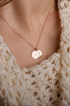 This rose gold disc necklace offers a perfect blend of style and sentimentality. Custom engraved with initials and a special date, this personalized jewelry piece makes a thoughtful gift for any occasion. The dainty design adds a minimalist touch, making it ideal for everyday wear. Whether as a personalized gift for her, or as a unique keepsake, this necklace will be cherished for years to come.
Keywords: gold jewelry necklace, charm necklace, personalized necklace, initial necklace, unique jewelry, gift for her, dainty necklace, minimalist jewelry, custom necklace, elegant style Adjustable Gold Initial Necklace For Personalized Gift, 14k Gold Initial Pendant Necklace - Gift For Her, Elegant Gold-tone Charm Necklace With Initial Pendant, 14k Gold Filled Jewelry, Initial Pendant For Personalized Gift, Gold-tone Chain Necklace With Initial Pendant For Gift, Rose Gold Initial Necklace, Personalized Gold Jewelry, Initial Tag Necklace, Rose Gold Wedding Jewelry