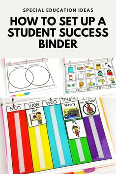 a binder with the words how to set up a student success binder