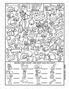 a coloring page with animals and words for kids to color on the page is shown