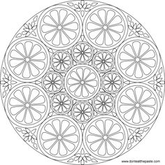 a circular design with flowers and leaves in the center, as well as an outline