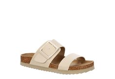 Taupe Womens Shelby Footbed Sandal | Bjorndal | Rack Room Shoes Beige Buckle Closure Footbed Sandals For Spring, Beige Footbed Sandals With Buckle Closure For Spring, Beige Footbed Sandals With Buckle Closure And Round Toe, Casual Beige Slides With Buckle Closure, Casual Beige Footbed Sandals With Buckle Closure, Trendy Double Strap Footbed Sandals With Textured Footbed, Trendy Double Strap Sandals With Textured Footbed, Beige Buckle Closure Slip-on Footbed Sandals, Beige Double Strap Footbed Sandals With Cushioned Footbed