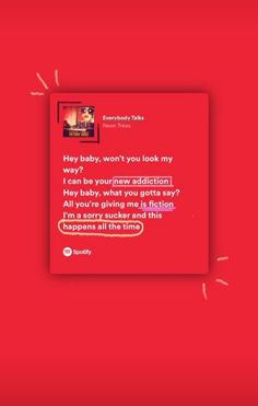 an image of someone's text message on the red background with words below it