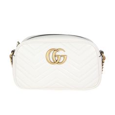 Gucci White Matelass Leather Small Gg Marmont Shoulder Bag 0.5lb Gucci Beige Handbags, Weekend Work, Bags Gucci, Top Handbags, Gucci Gg Marmont, Gucci Models, Gg Marmont, Gucci Bags, White Bag