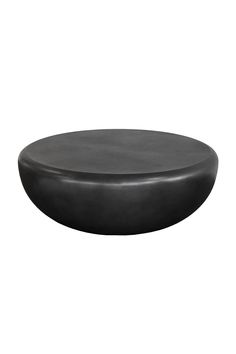 a black round table on a white background