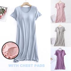 Season:Summer,Spring; Fabric:Modal; Sleeve Length:Short Sleeve; Gender:Women's; Nightwear Style:Pajamas,Nightgown,Nightshirt,Dress; Style:Comfort,Simple; Elasticity:Micro-elastic; Tops Type:T shirt Tee; Occasion:Daily,Bed,Home; Function:Breathable; Pattern:Pure Color; Neckline:Crew Neck; Listing Date:01/03/2024; Length:; Shoulder Width:; Bust:; Sleeve Length: Comfort Home, Women's Pajamas, Women's Nightgowns, Spring Fabric, Night Shirt, Short Sleeve T Shirt, Sleepwear Women, Pure Color, Pajamas Women