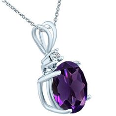 Beautiful pendant in sterling silver with a large amethyst in the shape of a round cut and adorned with a diamond on the top, these unique and straightforward pieces around it highlights the purple color of the amethyst in conjunction with the white of the rhodium bath draws attention in all sense, perfect to use every day or a special meeting Country of Origin: United States Total Carat Weight: 0.01 Chain Type: Cable Colored Diamond Intensity: Fancy Light Number of Gemstones: 1 Personalize: No Amethyst Pendant With Diamond Accents, Amethyst Pendant Jewelry With Diamond Accents, Purple Diamond Pendant Jewelry, Purple Jewelry With Diamond Accents, Round Cut, Purple Jewelry With Diamond Accents, Fancy Light, Fancy Lights, Diamond Color Grade, The Purple