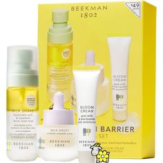 Beekman 1802 Healthy Skin Barrier Bestsellers is a complete starter routine for healthy, hydrated skin. From our #1 global bestselling moisturizer to our beauty editor-favorite face mist, this unique travel-sized set is packed with gentle yet powerful ingredients like goat milk, niacinamide, and ceramides to transform even the most sensitive skin to its healthiest state. Ceramide Serum, Healthy Microbiome, Beekman 1802, Healthy Hydration, Supple Skin, Korean Skincare Routine, Healthy Shopping, Hydrated Skin, Milk Shake