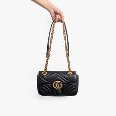 Gucci Shoulder Bag With Branded Hardware, High-end Gucci Shoulder Bag With Gold-tone Hardware, High-end Bags With Metal Logo For Everyday Use, Chic Gucci Shoulder Bag With Metal Logo, Classic Bags With Metal Logo, Gucci Classic Shoulder Bag With Chain Strap, Gucci Shoulder Bag With Chain Strap, Gucci Bag With Metal Logo For Everyday Use, Classic Gucci Shoulder Bag With Chain Strap