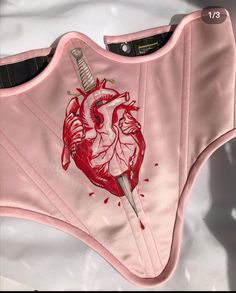 Tapestry Corset, Magic Clothes, Heart Clothes, Upcycle Sewing, Heart Fashion, Future Outfit, Embroidered Collars, Anatomical Heart, Heart Bag