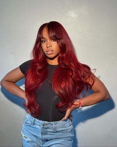 Red Bangs, Fall Hair Cuts, Pretty Hair Color, Trending Haircuts, Prom Hair, Black Women Hairstyles, Black Girls Hairstyles, Hair Trends, Pretty Hairstyles