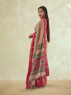 Step into elegance with our Brown and Red Printed Dola Silk Saree. This exquisite saree features a beautiful combination of brown and red hues on luxurious Dola Silk fabric, creating a stunning look for any occasion. The intricate print adds a touch of sophistication, making this saree a perfect choice for festivities. To care for this saree, we recommend dry cleaning to preserve the fabric's quality and vibrant colors, ensuring you can flaunt this saree with confidence for many gatherings to co Indian Sarees Online, Buy Sarees Online, Wedding Saree Indian, Indian Sarees, Sarees Online, Leggings Shop, Saree Wedding, Silk Fabric, Festival Fashion