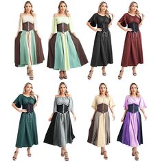 #ad Find ideas and inspiration for Women's Dresses Irish Outwear Medieval Maxi Outfit Trumpet Dress Renaissance, Fashion Dress Medieval Style Dress For Costume Party, Peasant Dresses For Medieval Festivals, Elven Style Costume Dresses, Peasant Dresses For Larp, Historical Dresses For Medieval Festivals Costume Party, Medieval Dresses For Costume Party And Festivals, Medieval Style Dresses For Costume Parties And Festivals, Medieval Festival Costume Party Dress, Medieval Style Dress For Fall Cosplay