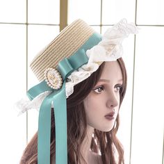 Price for a hat only. Luxury Lifestyle Dreams, Vintage Gothic, Lace Ribbon, Fashion Designs, Lolita Fashion, Anemone, Straw Hat, Alternative Fashion, Luxury Lifestyle