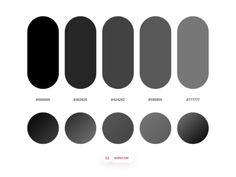 the different shades of black and white are shown in this graphic style, which includes oval shapes