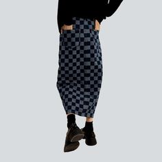 Channel your inner fashionista with our checkered long denim skirt from the 2023 Autumn Collection ââ‚?a timeless tribute to the Y2K style. perfectly tailored for the modern woman!Why You'll Fall In LoveThis elevated-waisted piece is an exquisite blend of classic Y2K vibe and contemporary fashion. with a unique mix of features to turn heads wherever you go. From its stretchy fabric to its printed print. this piece exudes effortless elegance and timeless sophistication.Unmissable Highlights: Y2K Plaid Cotton Relaxed Skirt, Plaid Pencil Skirt For Spring, Plaid Pencil Skirt For Spring Season, Highlights Y2k, Denim Skirts Online, Womens Denim Skirts, Long Denim Skirt, Tall People, Denim Patterns