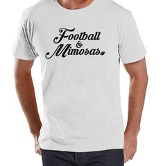 Men's Funny Shirt - Football & Mimosas - Mens Football Shirts - White Shirt - Gift for Him - Drinking Gift Idea for Boyfriend or Dad Groomsman Outfits, Mens White Shirt, Happy Valentines Day Funny, Happy New Year Shirt, New Year Shirt, Teaching Shirts