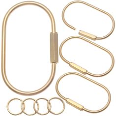 PRICES MAY VARY. 【 Solid Brass 】4 pcs carabiner keychain with key rings are all made of solid brass, 360 degrees mirror polishing, several years of use. They won't fade or rust, and the metal color and simple designs are suitable for both men and women. �【 Stylish & Practical 】 An elegant brass key chain, full of elegant simplicity. The gold metal color and simple designs are suitable for both men and women. You will have 4 U shapes key chains and 4 O-Rings at one time. 【 Anti-Lost Design 】Easily Minimal Keychain, Key Fob Holder, Carabiner Keychain, Keychain Clip, Work Accessories, House Keys, Black Femininity, Key Organizer, Easy Organization