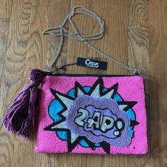 Beaded. Nwt Trendy Purple Clutch Shoulder Bag, Trendy Handmade Purple Bag, Handmade Trendy Purple Bag, Purple Clutch Shoulder Bag For Travel, Handmade Purple Clutch Shoulder Bag, Trendy Purple Clutch Bag, Trendy Purple Pouch Clutch, Trendy Purple Clutch For Daily Use, Sam Edelman