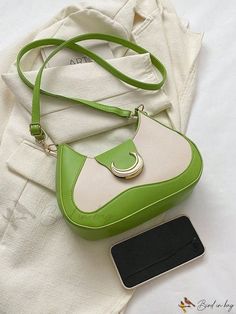 Bird in Bag - Elegant Block Color PU Body Bag Retro Green Shoulder Bag With Large Capacity, Retro Green Bag With Removable Pouch, Green Retro Bags For Errands, Retro Green Bags For Errands, Retro Green Shoulder Bag For Errands, Green Retro Shoulder Bag For Errands, Green Retro Shoulder Bag For Shopping, Trendy Green Crossbody Hobo Bag, Trendy Green Hobo Bag For Errands