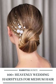 Hair Accessories Elegant, Sleek Bun With Pearls, Wedding Hairstyles With Pearls, Bridal Hair With Pearls, Wedding Hair With Pearls, Pearl Hair Wedding, Wedding Hair Pearls, Hairstyles With Pearls, Sleek Bridal Bun